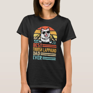 Bester finnischer Lapphund Vater je Retro Vintag F T-Shirt