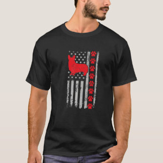 Bester Firefighter Dorgi Mama Vater je US-Flagge H T-Shirt
