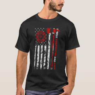Bester Firefighter-Vater je amerikanische Flagge F T-Shirt