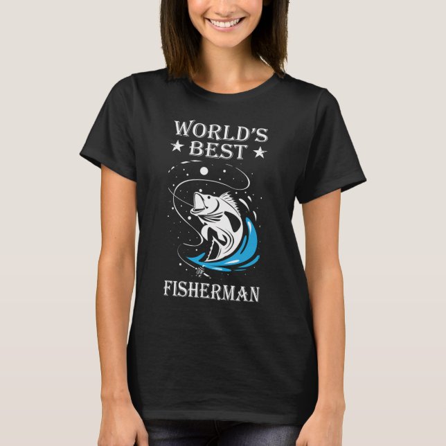 Bester Fischer der Welt Lustiger Angler-Experte T-Shirt (Vorderseite)