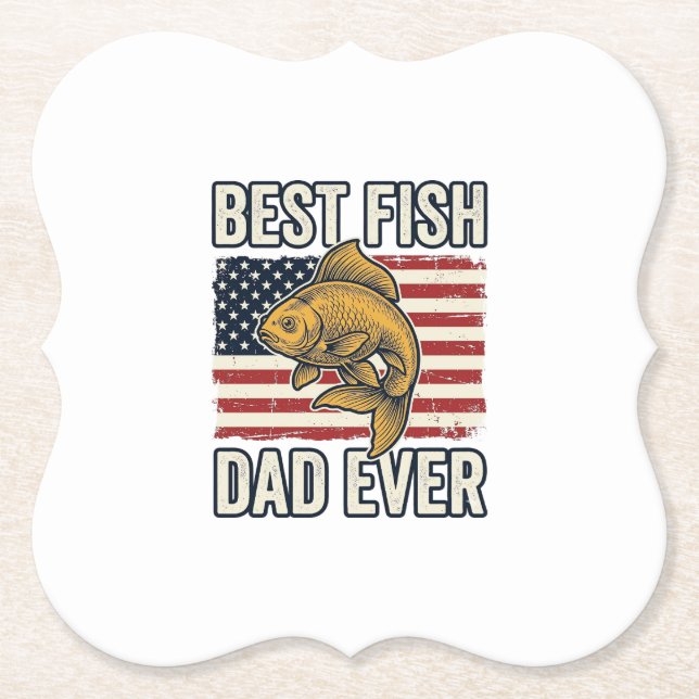Bester Fischvater Aller Zeiten Vintage Goldfisch S Untersetzer (Vorderseite)