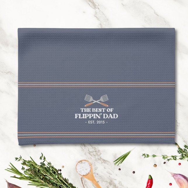 Bester Flippin Vater Spatula Funny Retro Geschirrtuch (In situ)