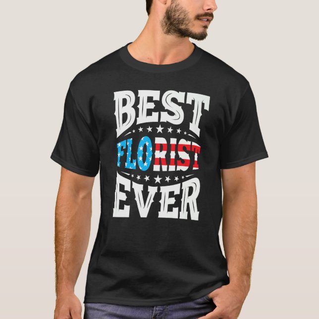 Bester Florist Floristen 4. vierter Juli USA Ameri T-Shirt (Vorderseite)