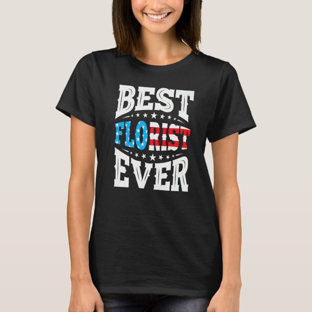 Bester Florist Floristen 4. vierter Juli USA Ameri T-Shirt (Vorderseite)
