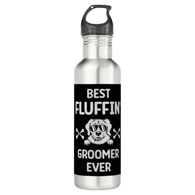 Bester Fluffin' Groomer Ever Fur Künstler Dog Groo Edelstahlflasche (Vorderseite)