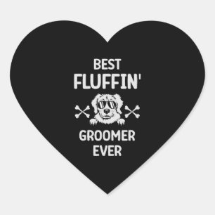 Bester Fluffin' Groomer Ever Fur Künstler Dog Groo Herz-Aufkleber