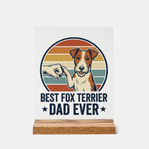 Bester Fox Terrier Vater Aller Zeiten Vintage Hund Acrylschild
