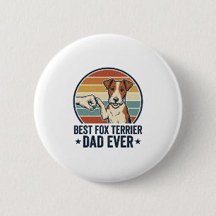 Bester Fox Terrier-Vater Aller Zeiten Vintage-Hund Button