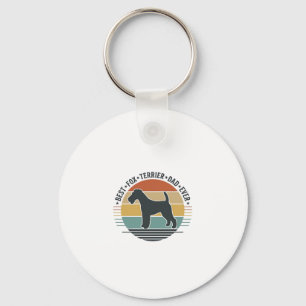 Bester Fox Terrier Vater Aller Zeiten Vintage Hund Schlüsselanhänger