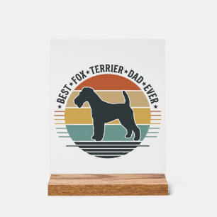 Bester Fox Terrier-Vater überhaupt Vintage-Hund-Sh Acrylschild