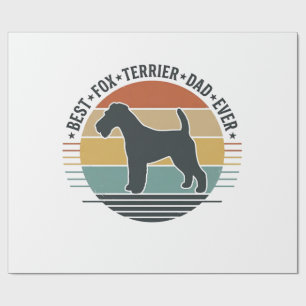 Bester Fox Terrier-Vater überhaupt Vintage-Hund-Sh Geschenkpapier