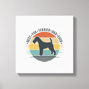 Bester Fox Terrier-Vater überhaupt Vintage-Hund-Sh Leinwanddruck