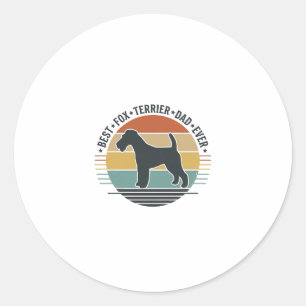 Bester Fox Terrier-Vater überhaupt Vintage-Hund-Sh Runder Aufkleber
