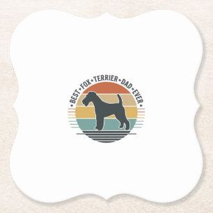 Bester Fox Terrier-Vater überhaupt Vintage-Hund-Sh Untersetzer