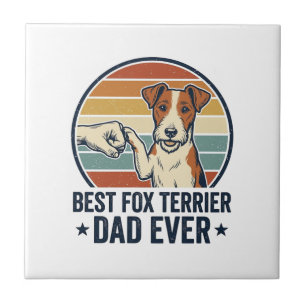 Bester Fox Terrier-Vater überhaupt Vintage-Hundefr Fliese