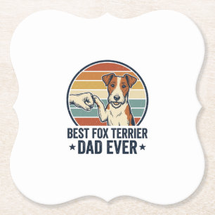 Bester Fox Terrier-Vater überhaupt Vintage-Hundefr Untersetzer