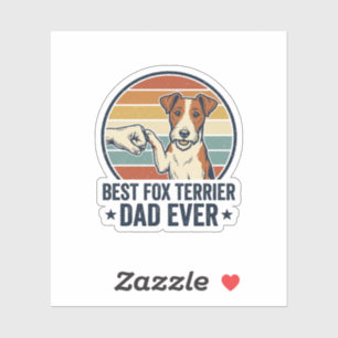 Bester Fox Terrier-Vater überhaupt Vintage-Hundeli Aufkleber