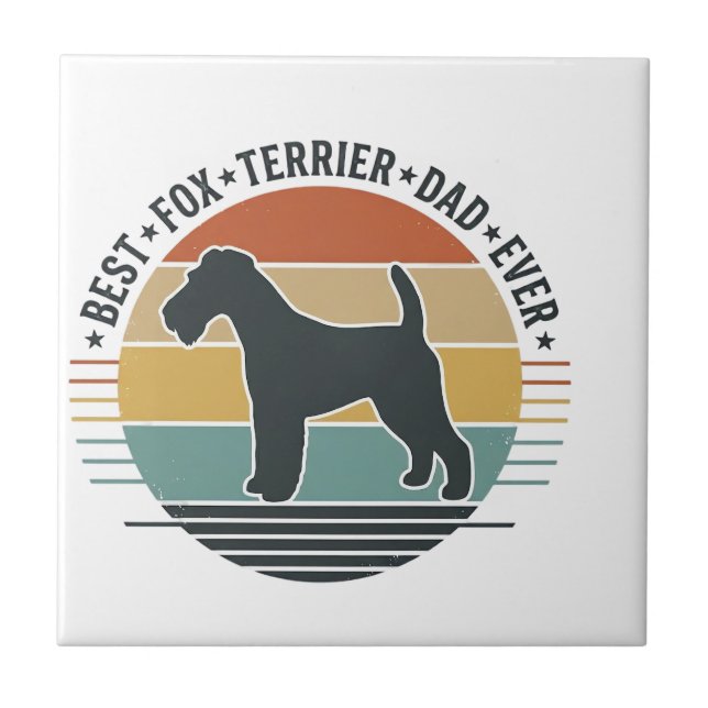 Bester Fox-Terrier-Vater überhaupt Vintage-Hundesh Fliese (Vorderseite)