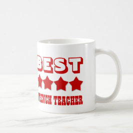 Bester FRANZÖSISCHER LEHRER mit Sterne V03A ROT Kaffeetasse