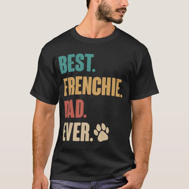 Bester französischer Vater Bulldog-Hund T-Shirt (Vorderseite)