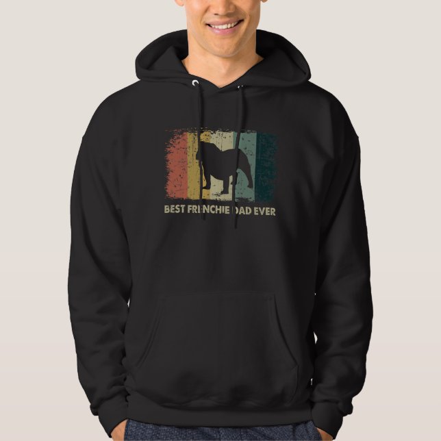 Bester französischer Vater je Daddy French Bulldog Hoodie (Vorderseite)
