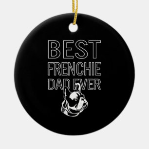 Bester französischer Vater je Daddy French Bulldog Keramik Ornament