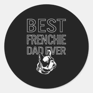 Bester französischer Vater je Daddy French Bulldog Runder Aufkleber