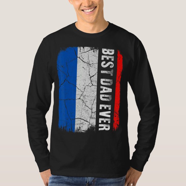 Bester französischer Vater je Frankreich Flaggenva T-Shirt (Vorderseite)