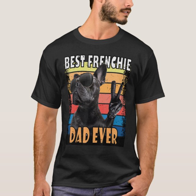 Bester französischer Vater je französischer Bulldo T-Shirt (Vorderseite)