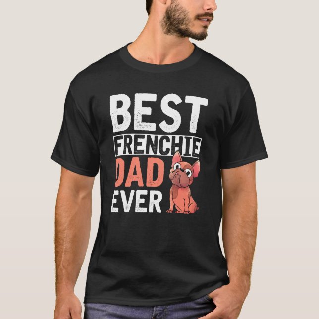 Bester französischer Vater je Hund Eltern Männer F T-Shirt (Vorderseite)