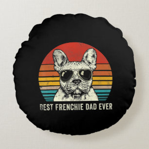 Bester Frenchie-Vater Aller Lustiger Bulldoggen-Va Rundes Kissen