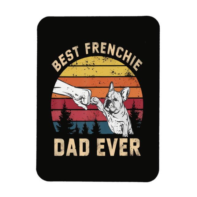 Bester Frenchie-Vater Aller Zeiten Retro Magnet (Vertikal)