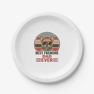 Bester Frenchie-Vater Aller Zeiten Vintage-Bulldog Pappteller