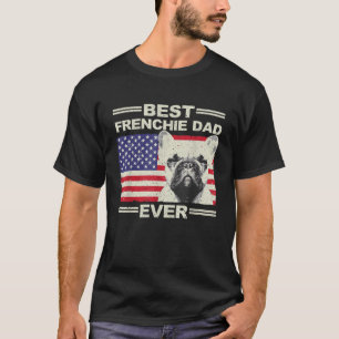 Bester Frenchie-Vater für Männer US-Flagge Amerika T-Shirt