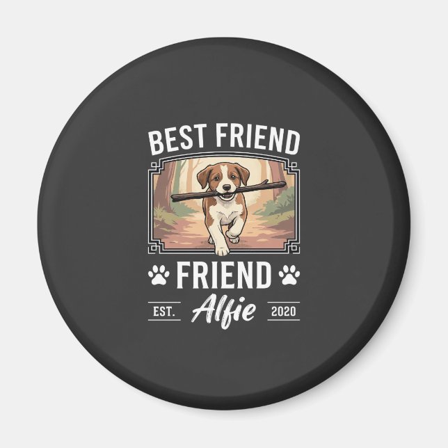 Bester Freund Alfie Hunde-Liebhaber Magnet (Vorne)