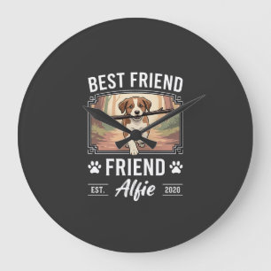 Bester Freund Alfie Hundeliebhaber Große Wanduhr