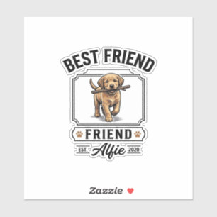 Bester Freund Alfie Vintage-Hundefreund-Design_1 Aufkleber