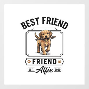 Bester Freund Alfie Vintage-Hundefreund-Design_1 Fensteraufkleber