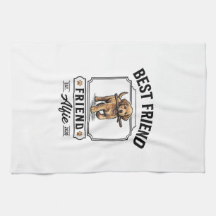 Bester Freund Alfie Vintage-Hundefreund-Design_1 Geschirrtuch