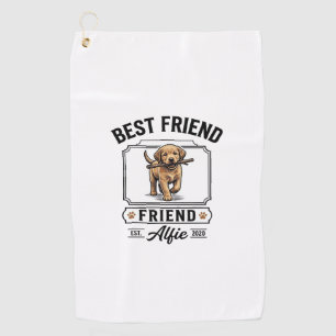 Bester Freund Alfie Vintage-Hundefreund-Design_1 Golfhandtuch