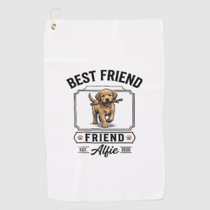 Bester Freund Alfie Vintage-Hundefreund-Design_1 Golfhandtuch
