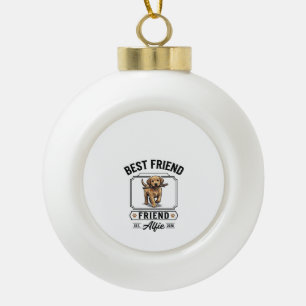 Bester Freund Alfie Vintage-Hundefreund-Design_1 Keramik Kugel-Ornament