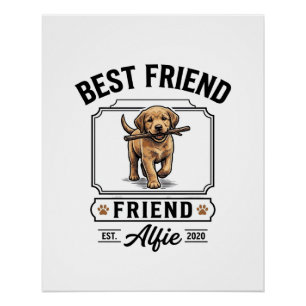 Bester Freund Alfie Vintage-Hundefreund-Design_1 Poster