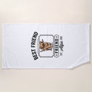 Bester Freund Alfie Vintage-Hundefreund-Design_1 Strandtuch