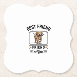 Bester Freund Alfie Vintage-Hundefreund-Design_1 Untersetzer