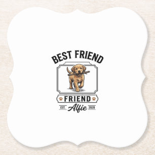 Bester Freund Alfie Vintage-Hundefreund-Design_1 Untersetzer