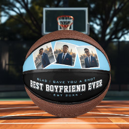 Bester Freund aller Zeiten 3 Fotocollage Blau & Sc Mini Basketball
