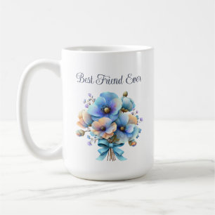 Bester Freund Aller Zeiten Blumen-Tasse – Blaues P Kaffeetasse