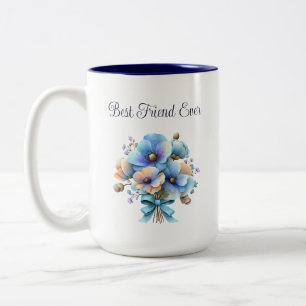 Bester Freund Aller Zeiten Blumenstrauß – Blau Ora Zweifarbige Tasse
