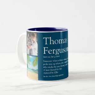 Bester Freund BFF Definition Foto-Collage Blau Zweifarbige Tasse